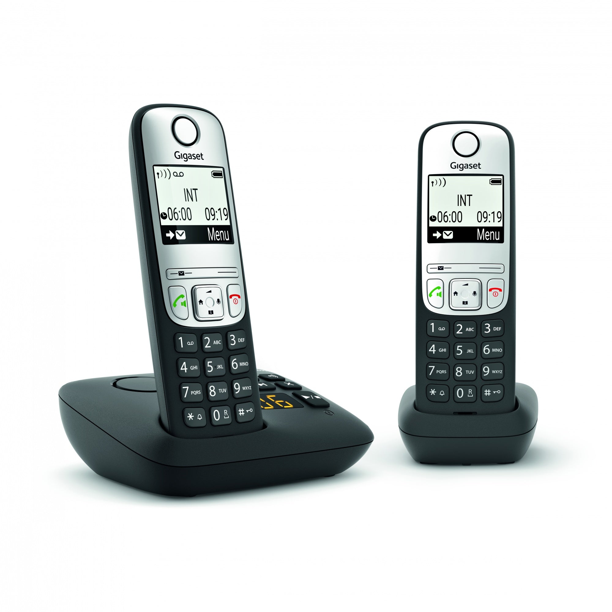 Gigaset A690A Duo Schnurlostelefon mit Anrufbeantworter - schwarz Gigaset A690A Duo Schnurlostelefon mit Anrufbeantworter - schwarz